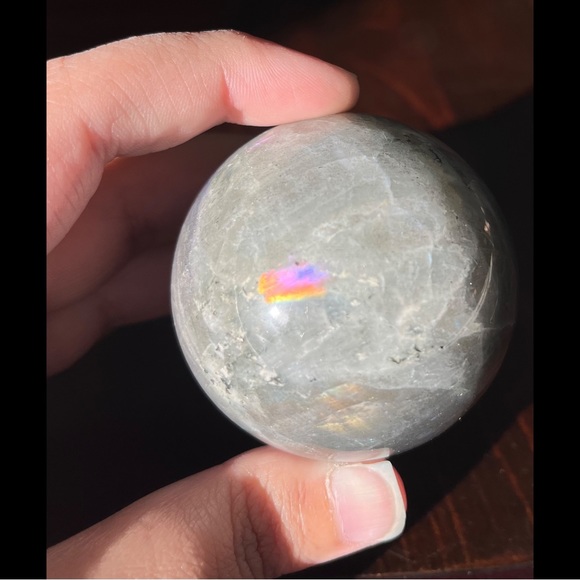 Labradorite Sphere w/ Acrylic Stand - Picture 3 of 10
